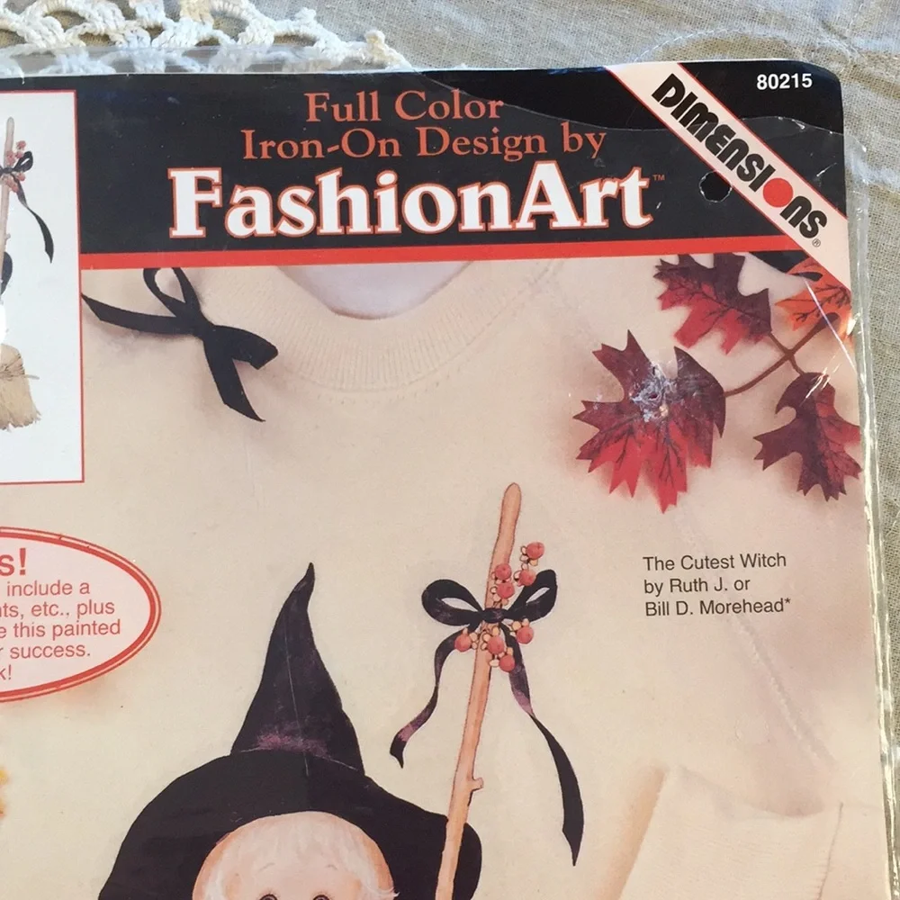 Cute Witch Halloween Trick Or Treat Iron On Vintage Appliqué - Picture 11 of 13